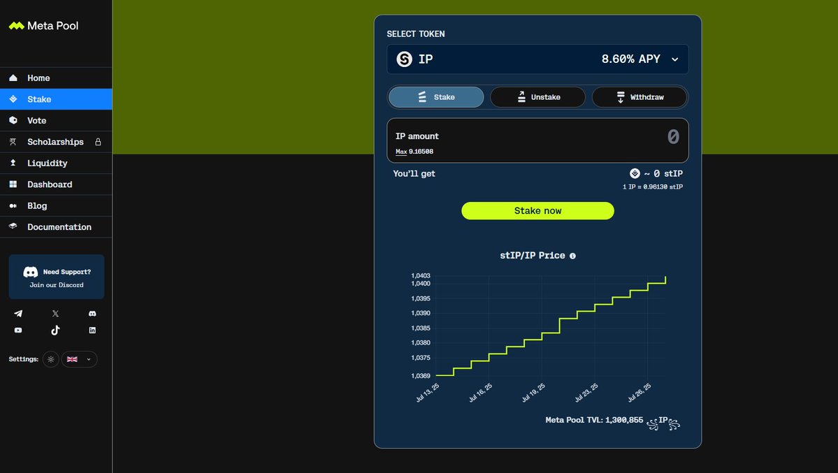DraganD98's tweet image. 🎉 Meet @meta_pool – the staking gateway in the world of Story Protocol 🧠💫
Got a genius idea, a killer beat, or a next-gen AI model? Cool. Now imagine turning that IP into an onchain asset that earns you yield while staying 100% yours. That’s where Meta Pool comes in - liquid…