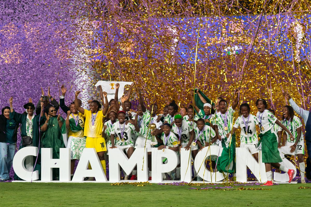 OlowookereBank2's tweet image. Congratulations to the Super Falcons for clinching a historic WAFCON title in grand style. 
The players showed resilience, determination and focused to come from behind to accomplish MISSION X! 
God Bless Nigeria 🇳🇬. #WAFCON2024 #SoarSuperFalcons #MissionX