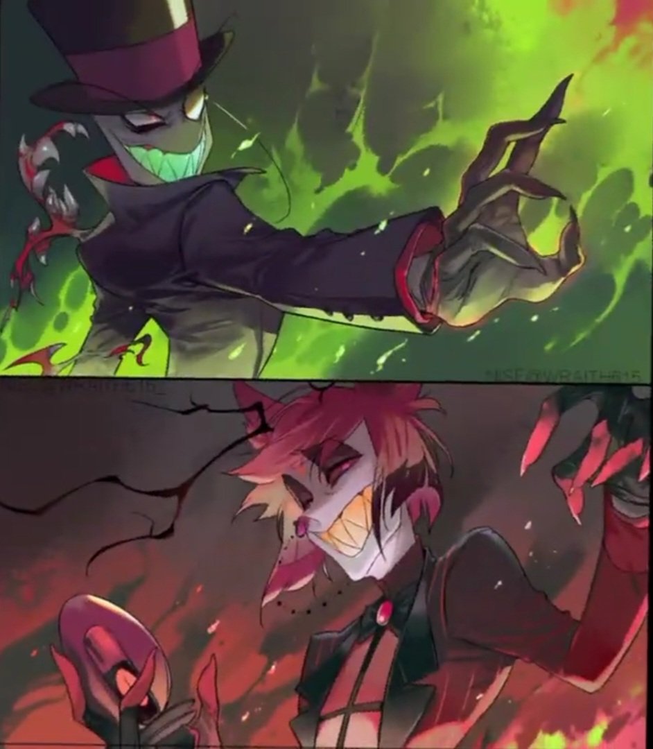 FellowHatt's tweet image. Ummm... I don't think Alastor is winning this....
#Villainous #BlackHat #Art #RELEASEVILLAINOUS #conceptart #alastorhazbinhotel #Alastor