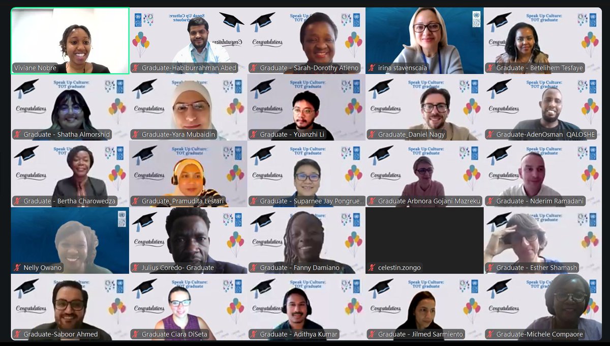 Proud share! 

Honored to complete UNDP’s Speak Up Culture – ToT and be recognized as a Speak Up Culture Experience Facilitator. Grateful to join peers from UNDP, UNV &amp; UNCDF in promoting trust, inclusion &amp; accountability across the UN. 

#UNVOLUNTEERS #SpeakUpCulture #UNDP