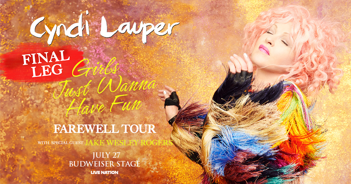 budweiserstage's tweet image. It's time for Cyndi Lauper's final Toronto show!🎤Tonight, we celebrate over 40 years of advocacy, artistry, and timeless hits. 🤩
Doors - 6:00 PM
DJ Tracy Young- 7:25 PM
Jake Wesley Rogers - 7:50 PM
Cyndi Lauper - 8:55 PM
*All times are subject to change
Farewell ✨