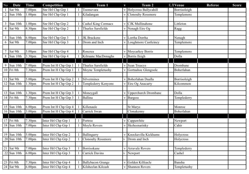 PremierviewPod's tweet image. ✅ The times, dates, and venues for Round One of the Tipperary Senior Hurling, Premier Intermediate Hurling, and Intermediate Hurling Championships are out
📅 Round One weekend incoming. Club hurling season is back across the Premier County
#TipperaryGAA #TippClubHurling…