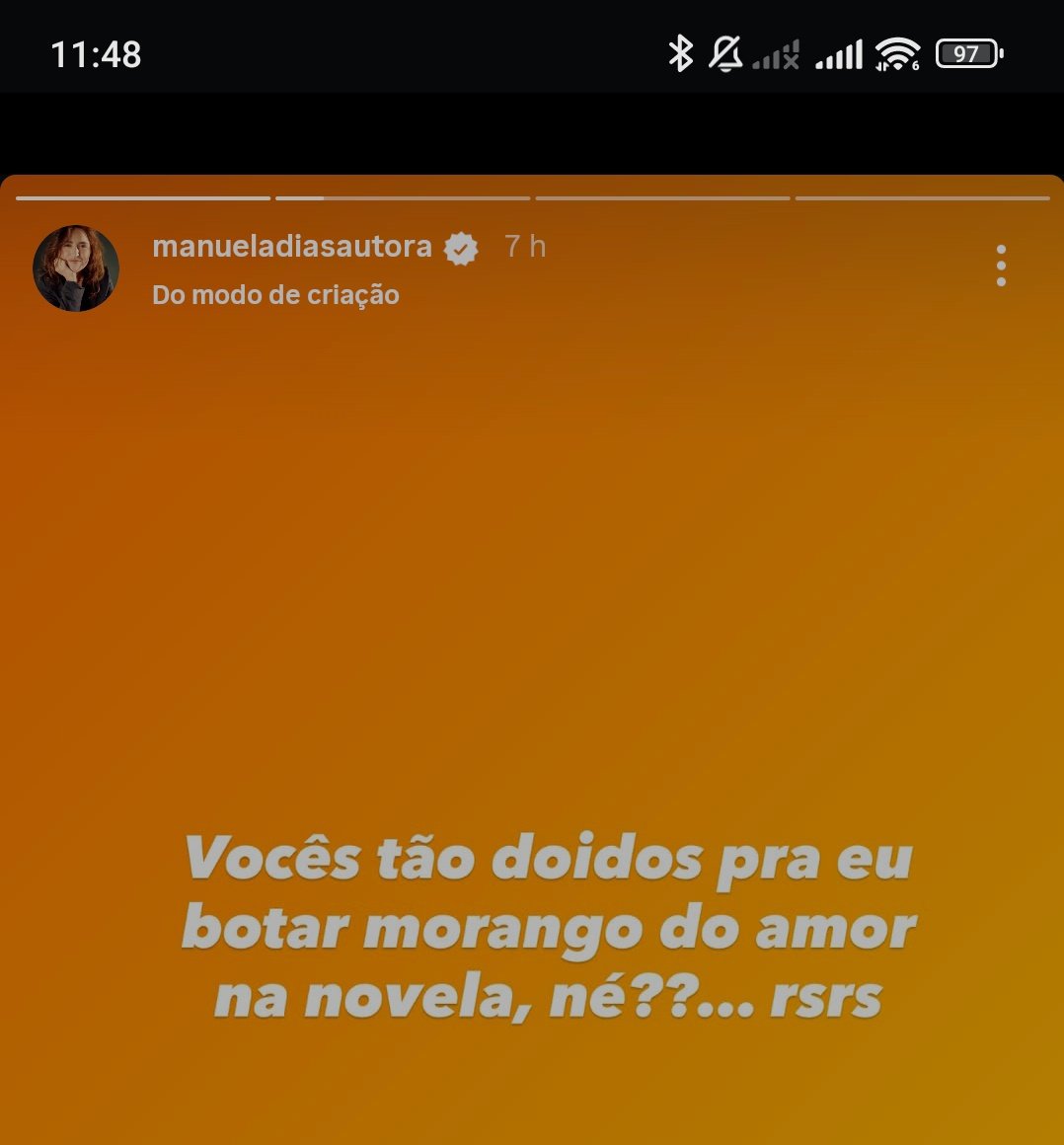 _denovela's tweet image. Meu Deus... NÃO! É uma piada (ou uma ironia) do público! Como pode esse storie existir e não ser IA? #ValeTudo