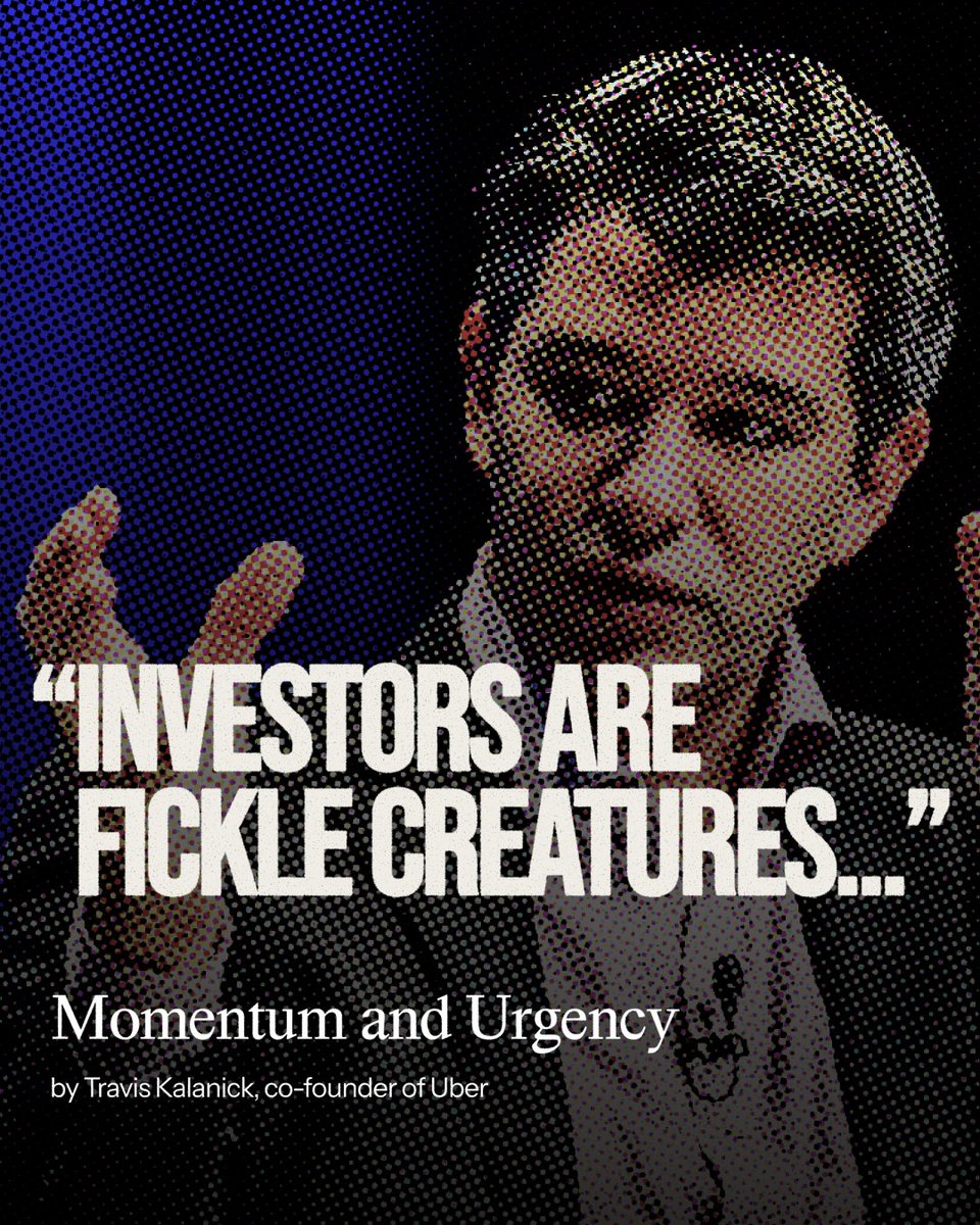 foundertribune's tweet image. &quot;Momentum and Urgency&quot; by Travis Kalanick