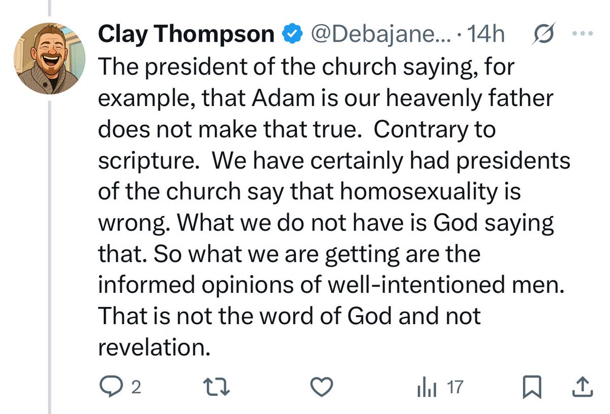 TheExMoCringe's tweet image. “What we do not have is God saying that.”