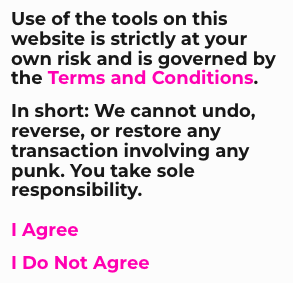 HollanderAdam's tweet image. I mistakenly clicked &quot;I Do Not Agree&quot; on the CryptoPunks website.

Almost spit out my drink laughing.

Has this been there the whole time? Lore I simply missed over the last 5 years?

Hilarious. And perfect.