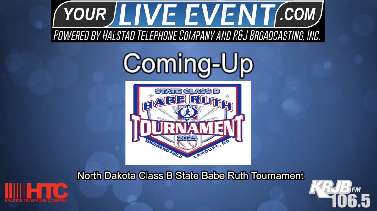 YourLiveEvent1's tweet image. Here are the day three matchups from Townsend Field for the State B Babe Ruth Tournament in LaMoure:
ELIMINATION GAMES
Noon - Central McLean vs Park River
2:30 - Gwinner vs LaMoure
SEMIFINAL
5:00 - Casselton vs Thompson
Catch the action on yourliveevent.com.