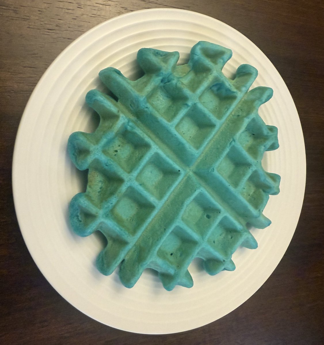 CardiffElect's tweet image. I made Blue Waffles for breakfast. They are delicious!! If you want the recipe, google Blue Waffle.