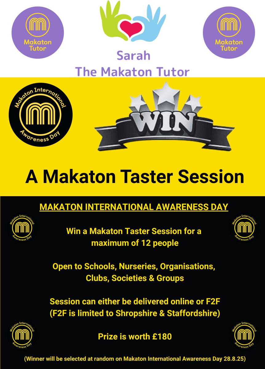 SarahMakaton's tweet image. ⭐️ Makaton International Awareness Day ⭐️
To celebrate Makaton International Awareness Day or #MIAD25 I’m running a competition for you to win a FREE Makaton Taster Session for up to 12 people in your setting.
The competition is open to:-
⭐️ Schools
⭐️ Nurseries
⭐️…