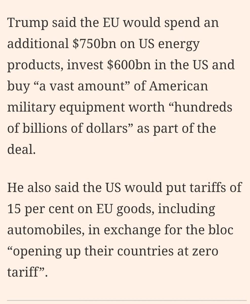Wer schliesst freiwillig solche Deals ab? 
#vonderLeyen #EU #TradeDeal