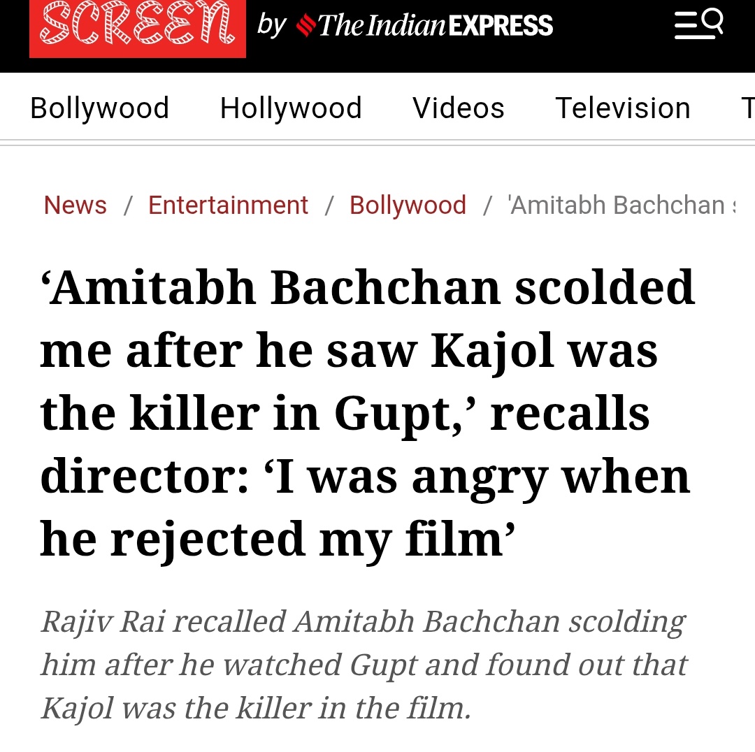 realsiff's tweet image. In a gynocentric society, women will always be burdens.
"Gupt was seen as daring for its time, and one can imagine that not many in Bollywood were supportive of Rajiv Rai’s decision to show a woman as the villain. In a recent interview, he revealed that even Amitabh Bachchan…