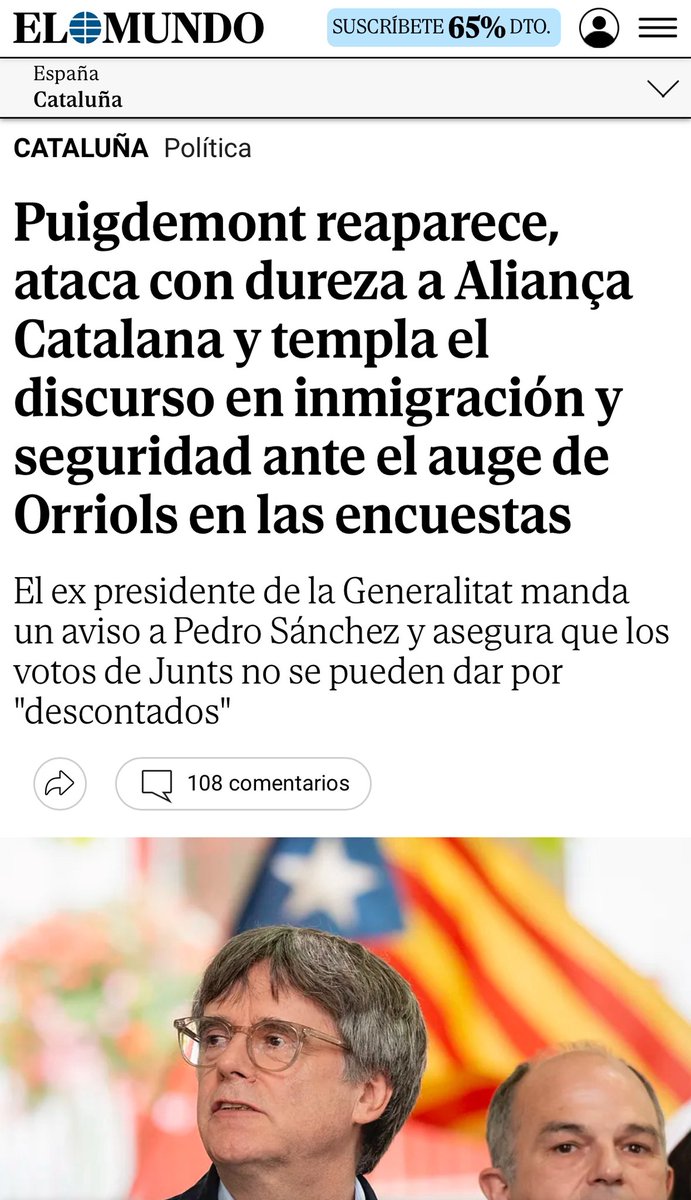 L’enemic de <a href="/KRLS/">krls.eth / Carles Puigdemont</a> i <a href="/JuntsXCat/">Junts per Catalunya🎗</a> ja no és Espanya i els seu objectiu ja no és alliberar Catalunya del jou espanyol. Ara, l’enemic de Puigdemont i Junts és la <a href="/orriolsderipoll/">Sílvia Orriols</a> i AC i el seu objectiu és mantenir quotes de poder.

La decadència és total i absoluta