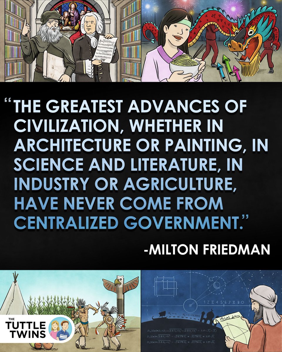 The greatest advances in civilization have never come from centralized government.

Milton Friedman knew it. So do we.

Let’s raise kids who think freely, build boldly, and question control.

Start with the Tuttle Twins:
buff.ly/CZWMvyo
#TuttleTwins #MiltonFriedman