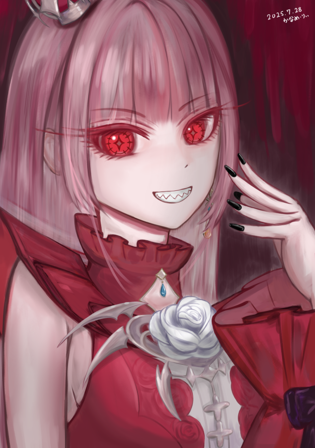 ka7mary's tweet image. へーかの肖像画を描きたくなったので描きました。
自分にとって最高のヴィランな女王様です。
#くれはのデザート 
#花狩くれは
