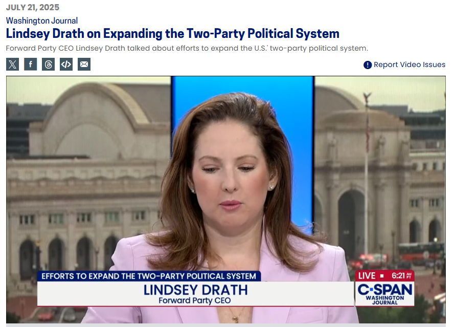 For those of you who have a few spare minutes this weekend, this interview with Forward's CEO gives a great overview of the movement - how it started, where it's going, and why America needs to break out of the 2-party trap. buff.ly/qWIQ9ow