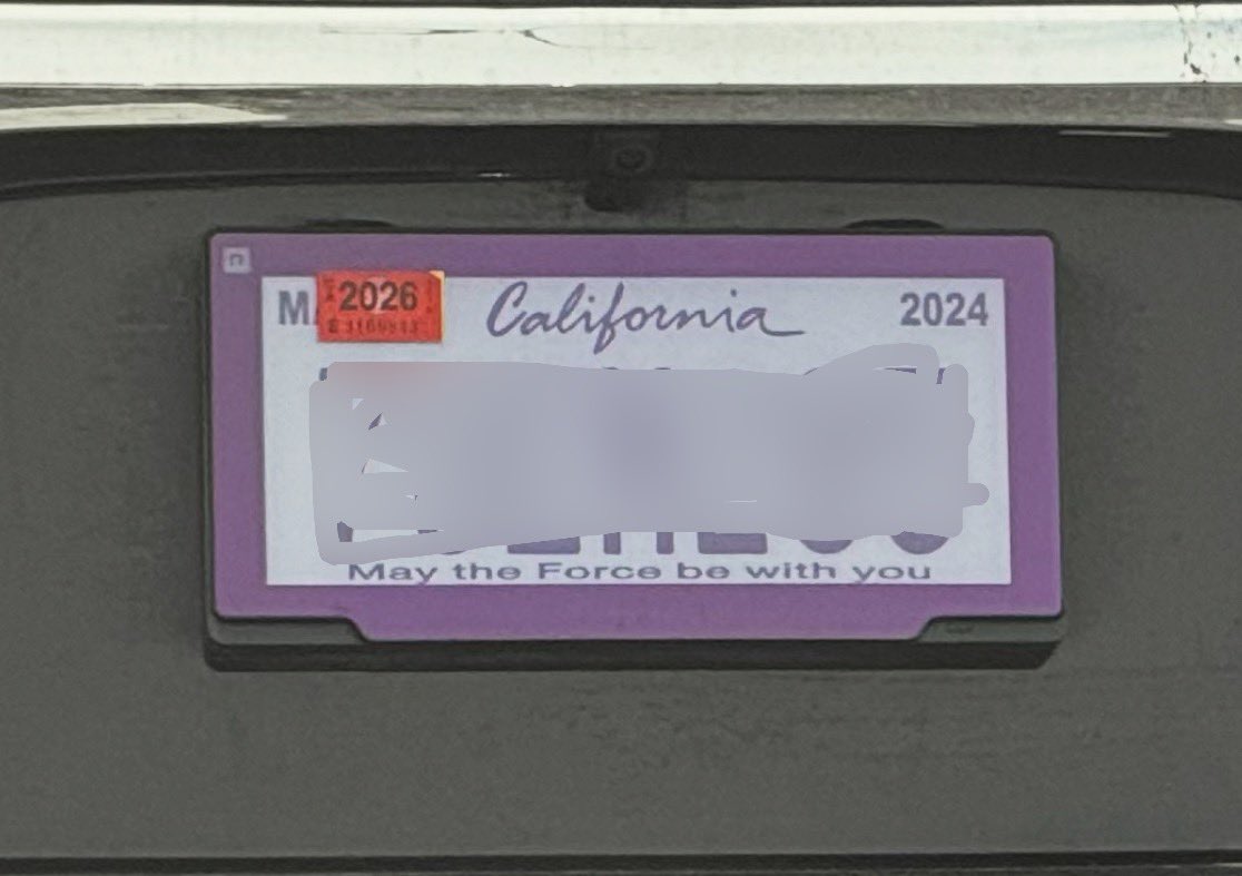 StanleyRoberts's tweet image. Let’s see your detective skills. What can you determine from this digital license plate?