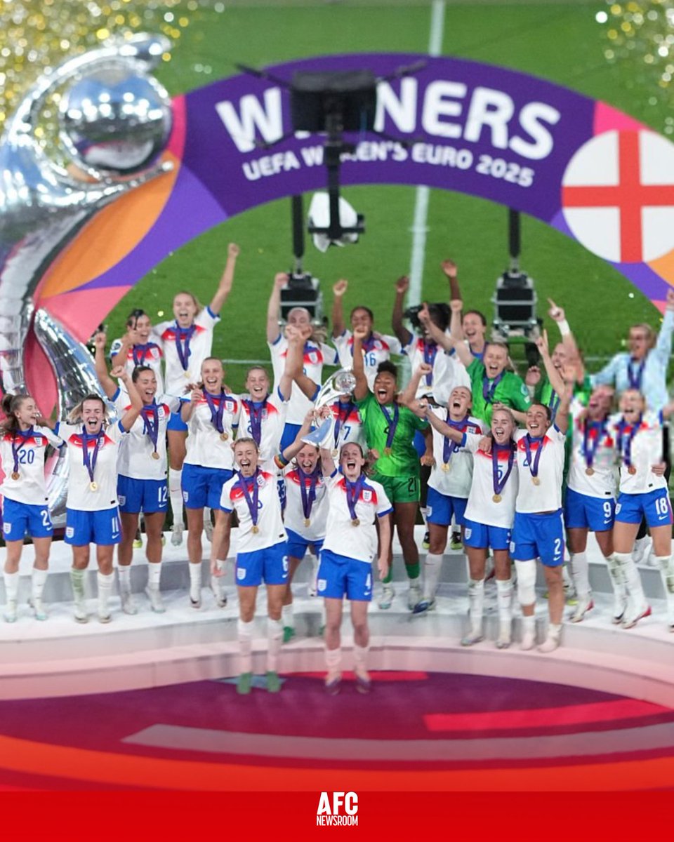 🏆 Back-to-back Champions!
Huge congratulations to the Lionesses for winning the UEFA Women’s Euro once again! 👏🐾

Huge 𝐂𝐎𝐍𝐆𝐑𝐀𝐓𝐔𝐋𝐀𝐓𝐈𝐎𝐍𝐒 to our girls:

🏴󠁧󠁢󠁥󠁮󠁧󠁿Lotte Wubben-Moy 
🏴󠁧󠁢󠁥󠁮󠁧󠁿Chloe Kelly 
🏴󠁧󠁢󠁥󠁮󠁧󠁿Alessia Russo
🏴󠁧󠁢󠁥󠁮󠁧󠁿Beth Mead
🏴󠁧󠁢󠁥󠁮󠁧󠁿Leah Williamson
🏴󠁧󠁢󠁥󠁮󠁧󠁿Michelle Agyemang 

You’ve