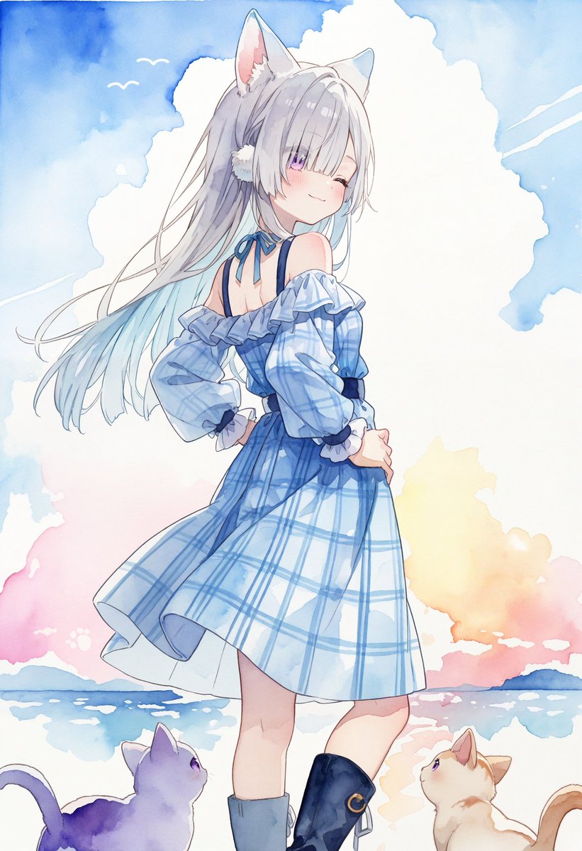 itom0717's tweet image. #AIイラスト #ネコ耳
「おはよう…朝の風がふわっと気持ちいいね、ねこちゃんも喜んでる♪」