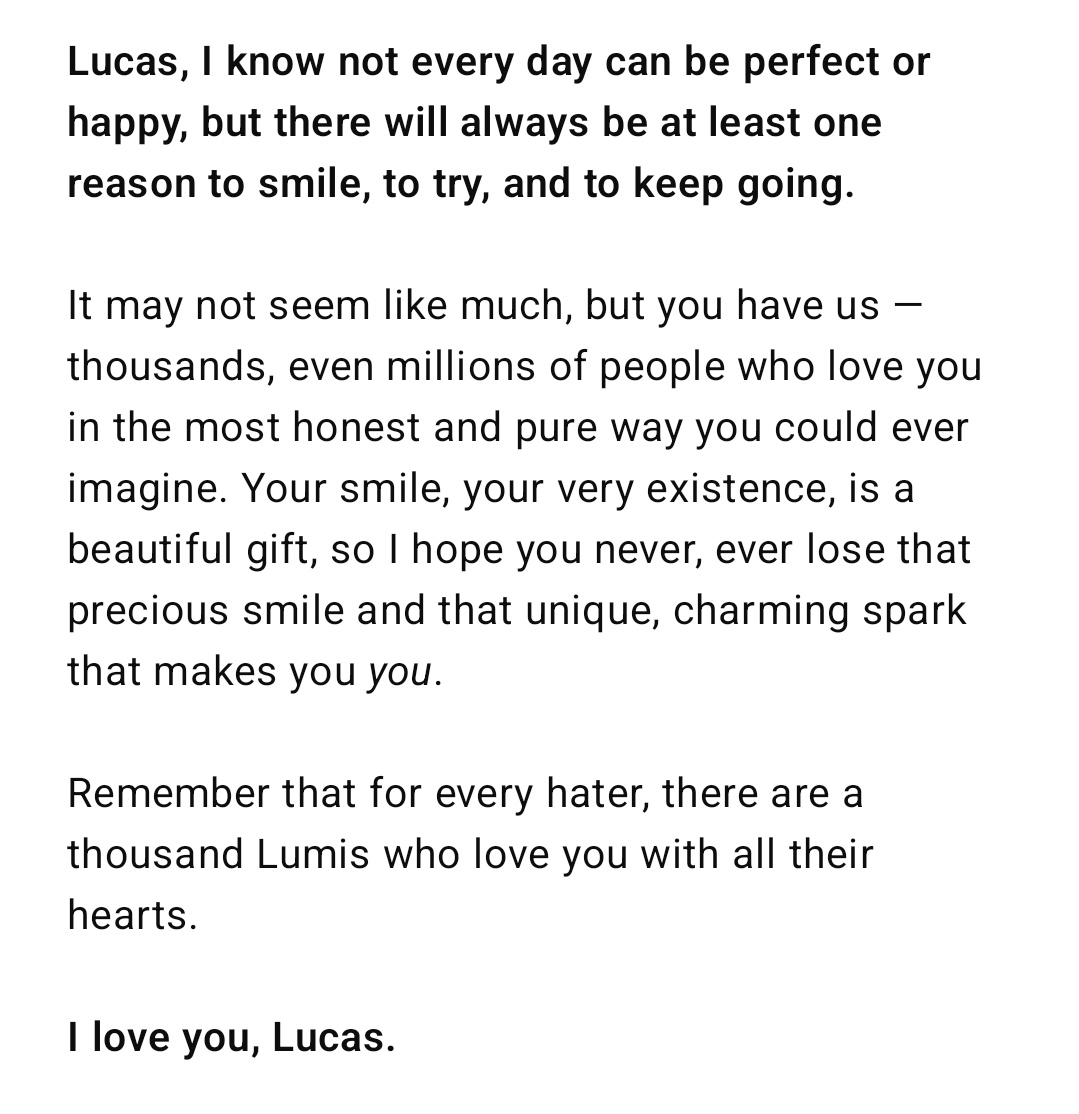 WE LOVE YOU, LUCAS ❤️

#LUCAS #WeLoveYouLucas 
#루카스버블 #루카스
