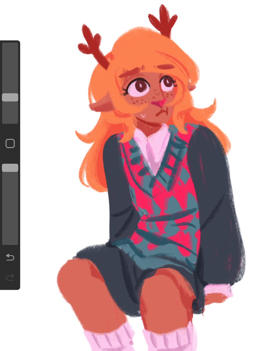 wormtrice's tweet image. Noelle and Ralsei I drew before bed yesterday #Deltarune