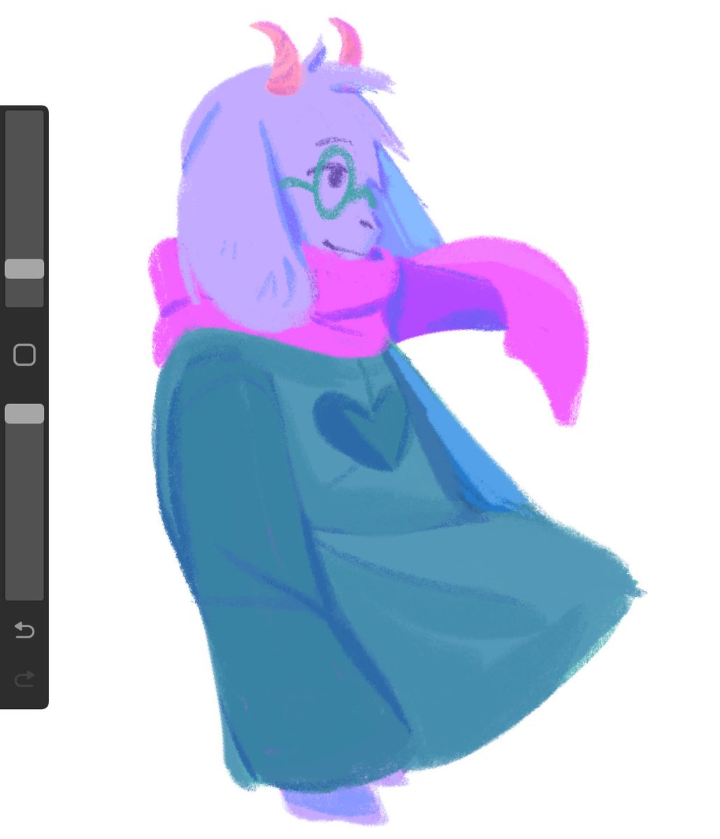 wormtrice's tweet image. Noelle and Ralsei I drew before bed yesterday #Deltarune