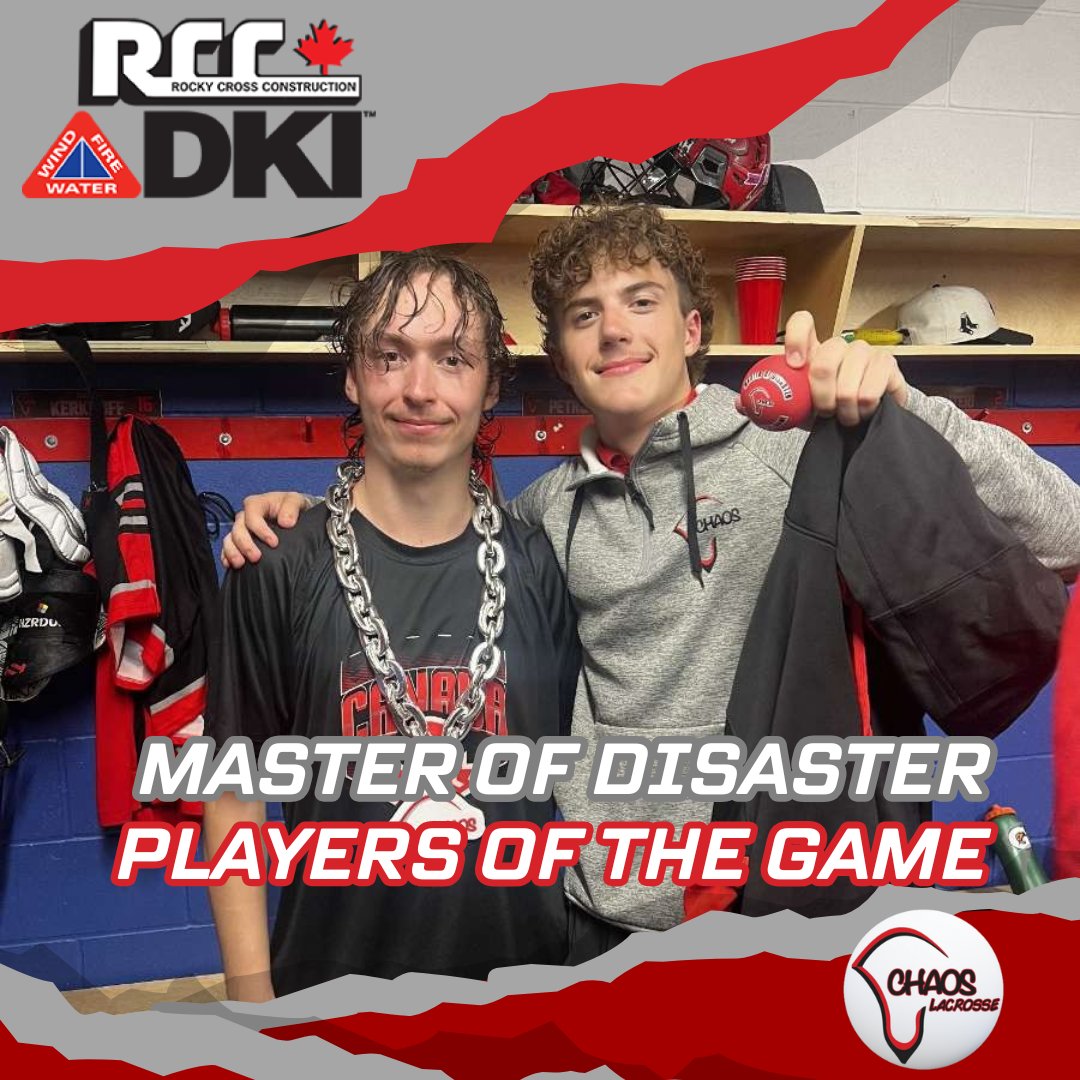Last night was the final Home Game of the 2025 Season because WE ARE OFF TO PROVINCIALS!

Master of Disaster Players of the Game honours in last night's series win: Coaches selected #2 Connor Materi The Captains’ choice went to our Scrappy #3 Brayden Striefel 
 🥍❤️🖤🩶