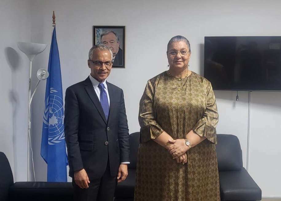 Today, SRSG <a href="/HannaTetteh/">Hanna Tetteh</a> met with the Ambassador of France to Libya, Mostafa Mihraje, as he prepared to leave his post, to discuss recent political and security developments in Libya. Ahead of the announcement of a political roadmap, they agreed on the necessity for all actors to