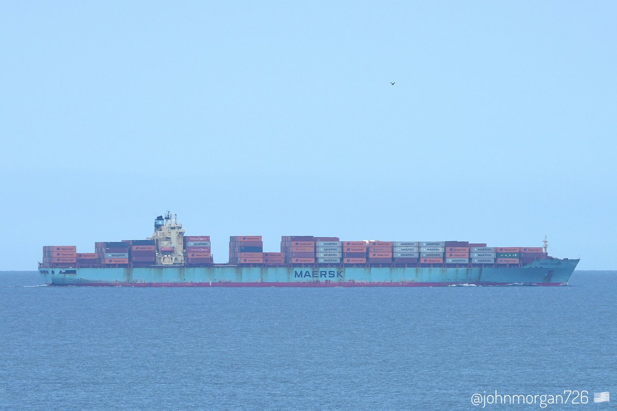 johnmorgan726's tweet image. The MAERSK TENNESSEE, IMO:9314210 en route to Houston, Texas USA, flying the flag of the United States of America 🇺🇸. #ShipsInPics #ContainerShip #MaerskTennessee