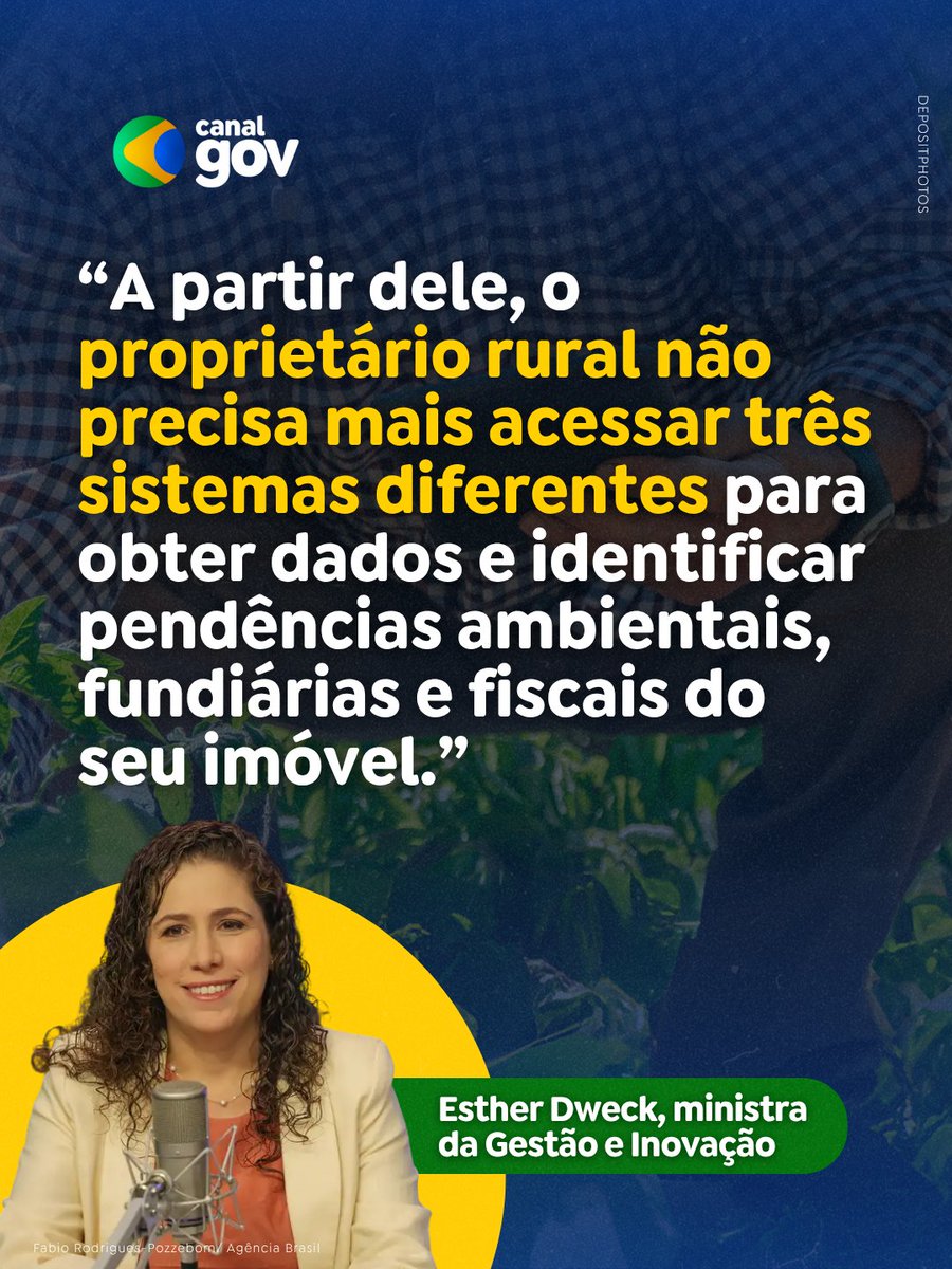 canalgov's tweet image. MEU IMÓVEL RURAL | Uma nova plataforma lançada pelo governo federal nesta quarta (23/7) reúne as principais informações e documentos de imóveis rurais em um só ambiente. O acesso pode ser feito pelo site, pelo computador, ou por aplicativo, com login Gov.Br.‌