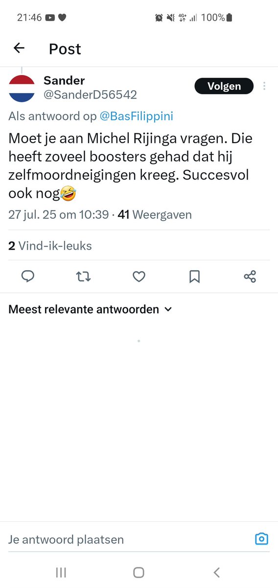Sander <a href="/SanderD56542/">Sander</a> denkt dat hij grappig is. #michelreijinga #zelfmoord #succesvol