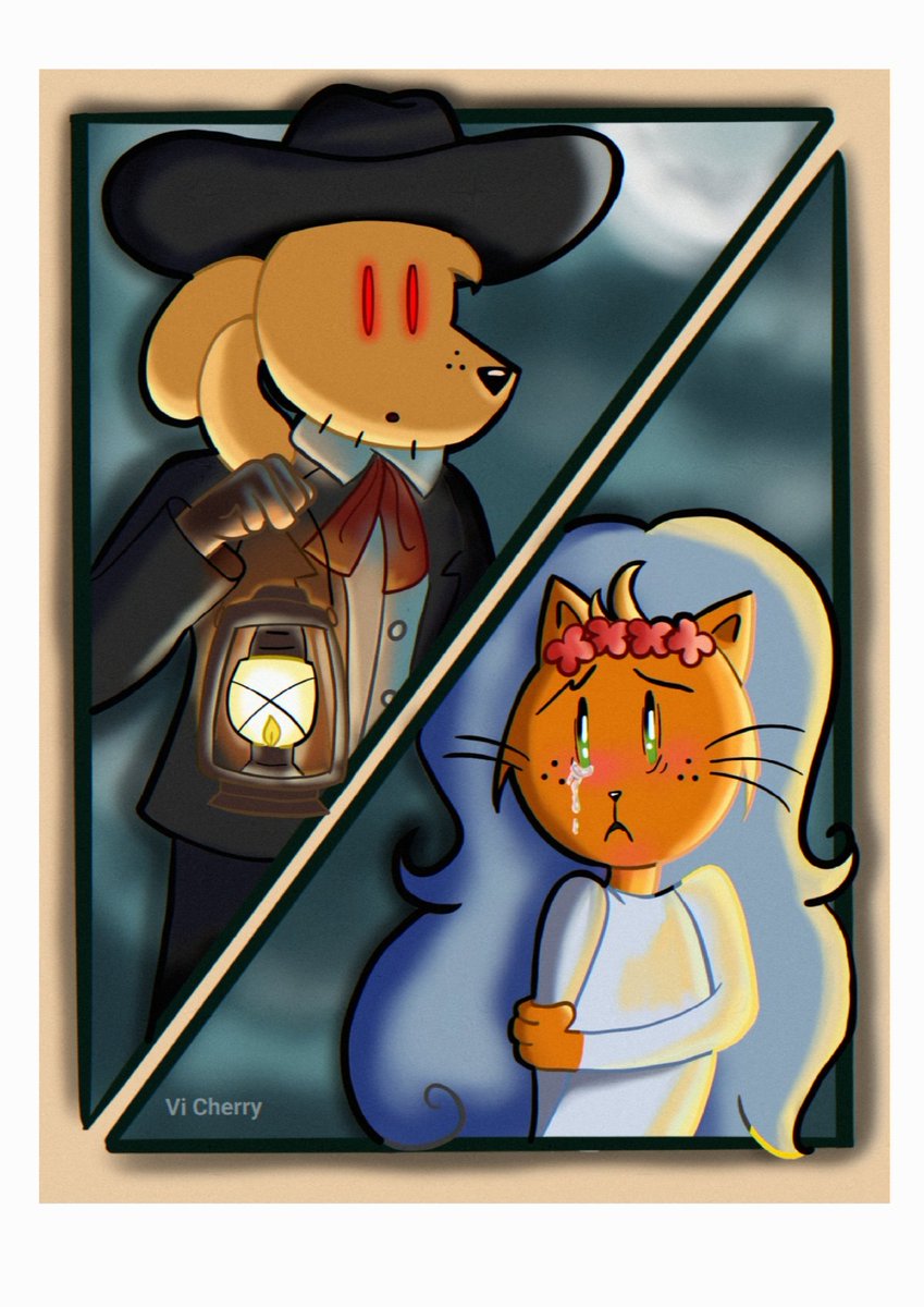 vicherry_'s tweet photo. Ahora sí les comparto el dibujo con el cual participe en el concurso (dogman charro negro y Pedro llorona) y tuve el honor de tener el 4° lugar, me divertí mucho, gracias a la #DMCon y a todos por su apoyo bonito 😸 #dogman #peteythecat #dogmanfanart #dogmantwt https://t.co/iQoNLRnx4K