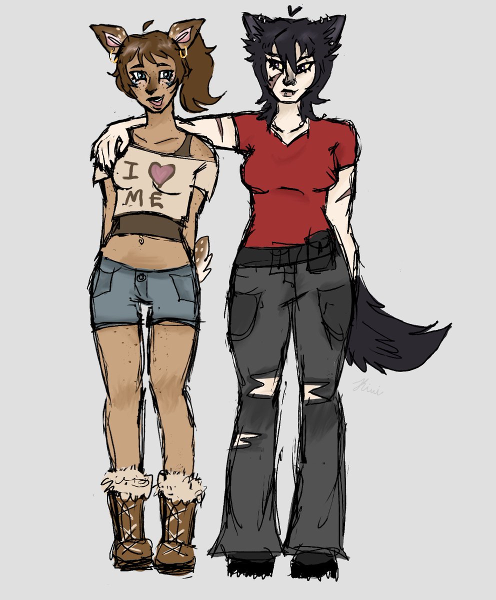xKiwiTheKidx's tweet image. Deer girl Lance and Wolf girl Keith !! #femklance