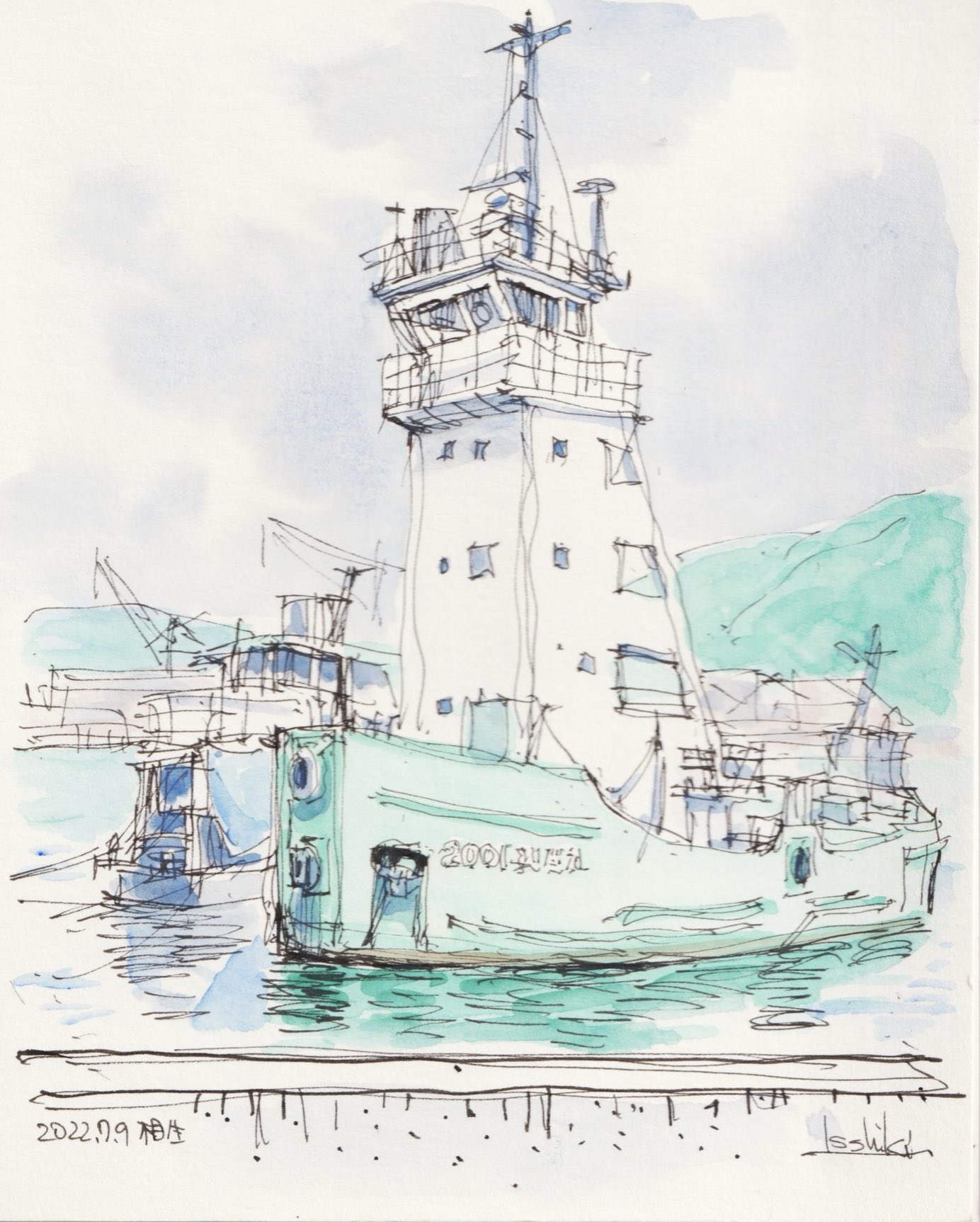 水彩画(漁港)№160 Watercolor Landscape14【透明水彩で描く風景】小さな漁港 - YouTube