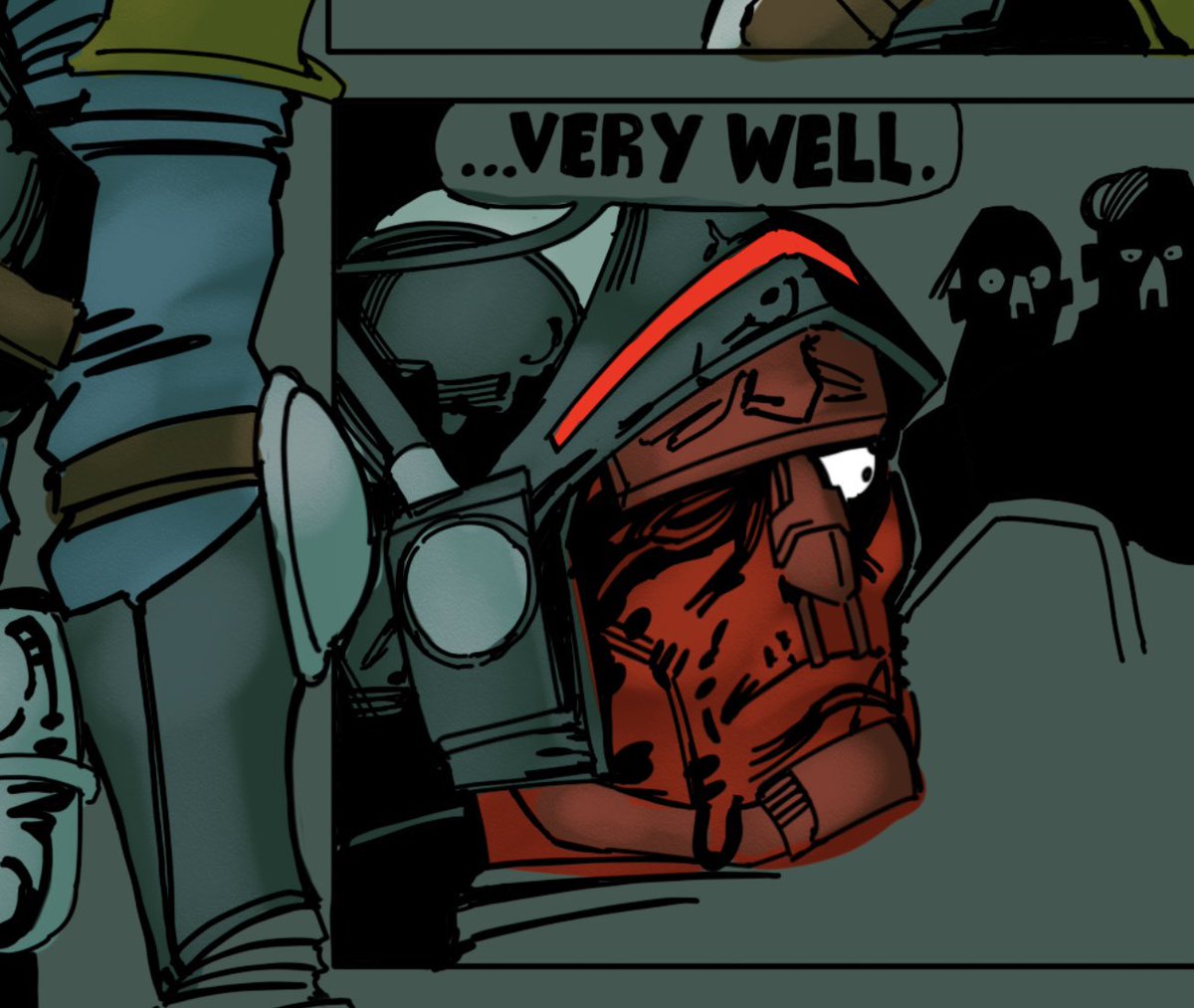 TheTerrornaut's tweet image. Inbetween doing a few things, trying to come up with a colour scheme/shading method that won鈥檛 instantly burn me out after 1-2 panels, and one that won鈥檛 muddy the lineart (and lineart that won鈥檛 muddy the drawing itself)