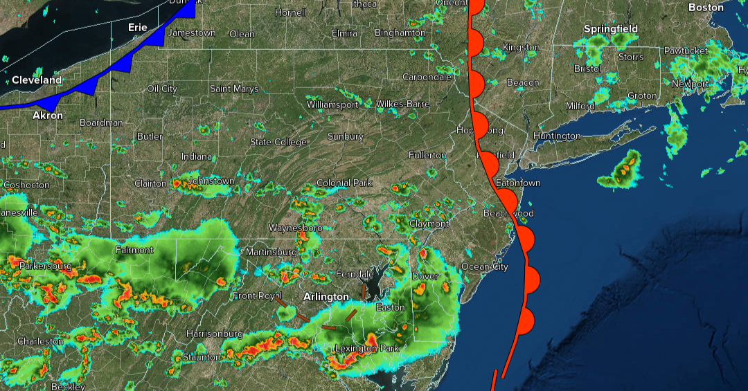 nynjpaweather's tweet image. Waves of showers and thunderstorms will continue to be a threat through this evening with a focus over southeastern Pennsylvania, central New Jersey, and southern New Jersey. An isolated severe thunderstorm is possible in these areas with wind gusts over 55 mph and hail. The…