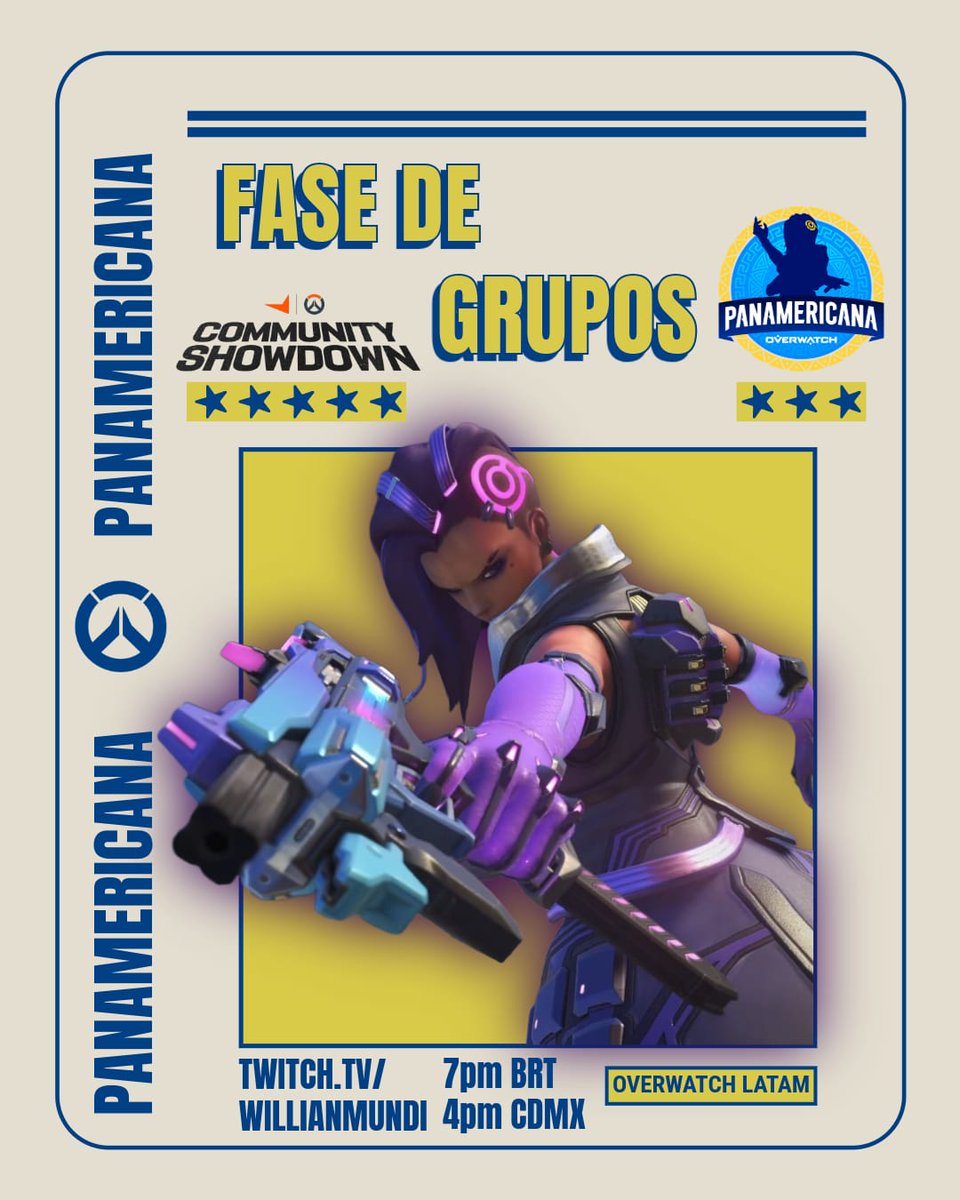 CopaSenju's tweet image. PANAMERICANA DE OVERWATCH (PC)
Pasamos a la fase de grupos con 12 clasificados, ¡solo 1 de cada región avanza a los PlayOffs en esta etapa!
BR 19H BRT 4pm CDMX
SA 20:30 BRT 5:30pm CDMX
MX+CA 22H BRT 7pm CDMX
twitch.tv/willianmundi
🎙️ @williamundi
🎙️ @Im_hxns
🎙️ @iNptun_V