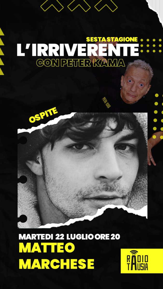 LIRRIVERENTE3's tweet image. alle ore 23 in replica su RADIO TAUSIA