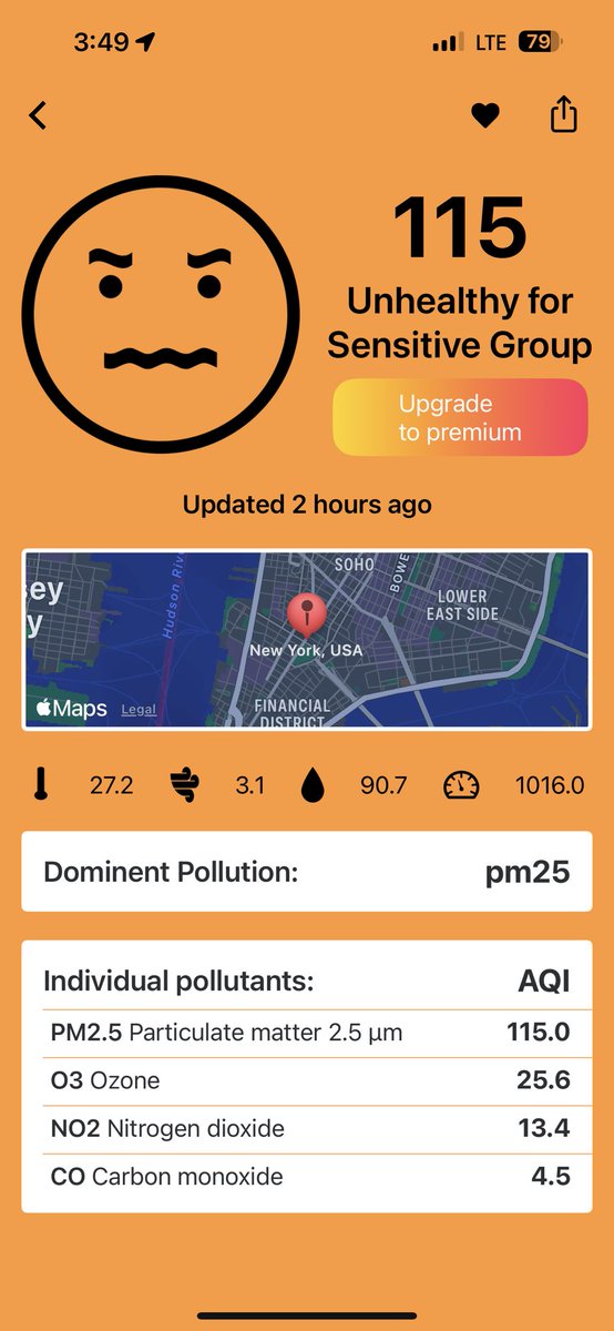 JbStevenard's tweet photo. Today in New York AQI 115 😭😷 you can check air quality with this app 
https://t.co/7SgNyW4jJJ
#pollution #pm25 #smoke #smog #newyork #newyorkcity #nyc #haze #exhaust #ny https://t.co/0gQ1gMgj4w