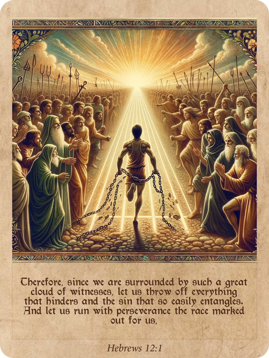 bigbirdart's tweet image. Verse Of The Day: Hebrews 12:1
Therefore, since we are surrounded by such a great cloud of witnesses, let us throw off everything that hinders and the sin that so easily entangles. And let us run with perseverance the race marked out for us,