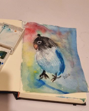ladyfeather__'s tweet image. My pet and it’s portrait (rip dodo)