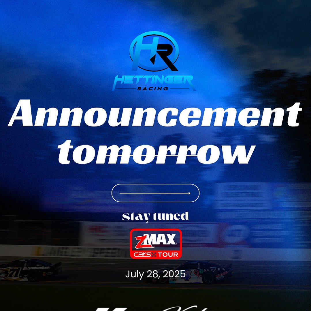 HettingerRacing's tweet image. Big Announcement tomorrow! Any guesses? 🤔👀