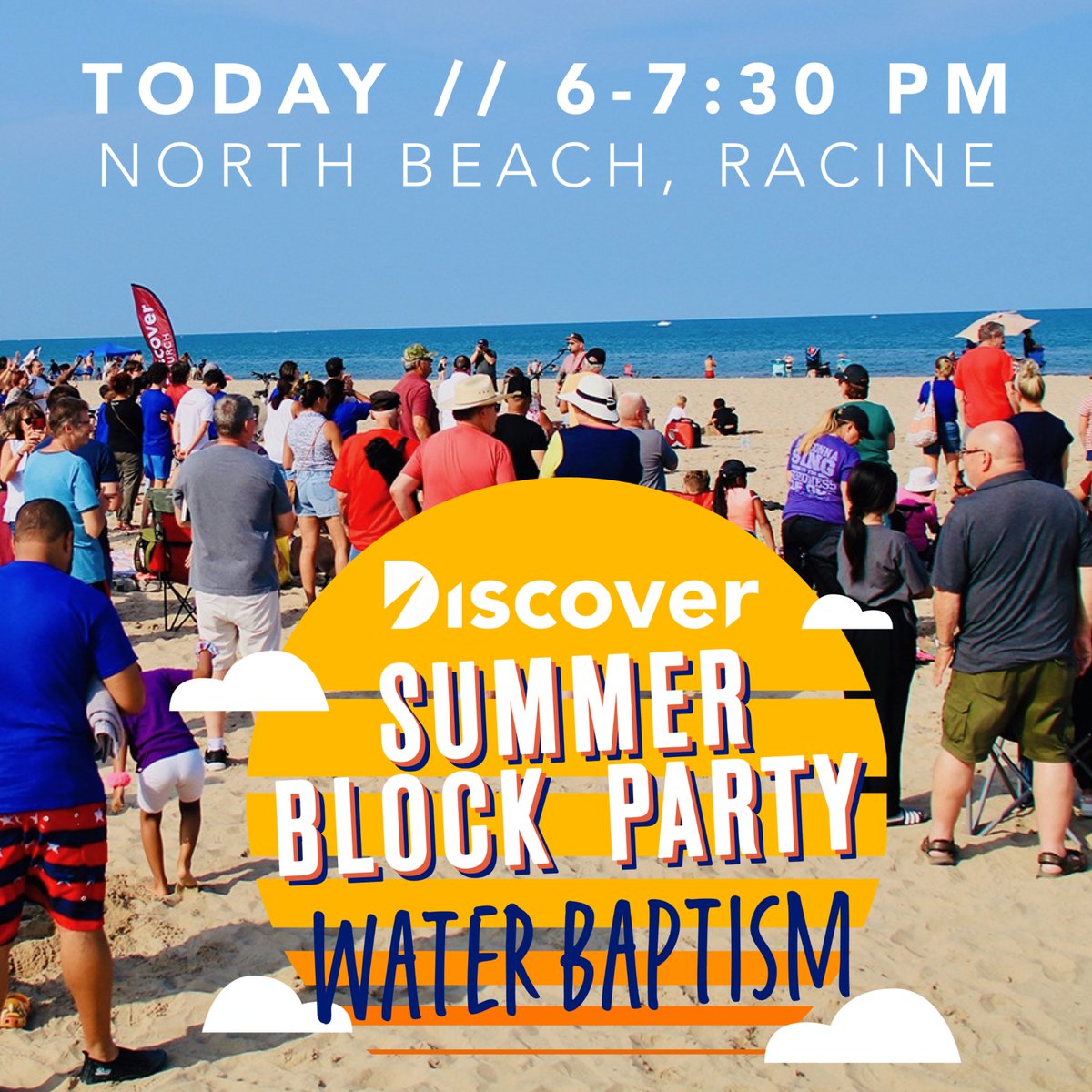 Join us tonight at 6 p.m. at North Beach in Racine as we celebrate those being baptized in Lake Michigan! If you are being baptized, please arrive by 5:30 p.m. to check-in and receive your t-shirt.