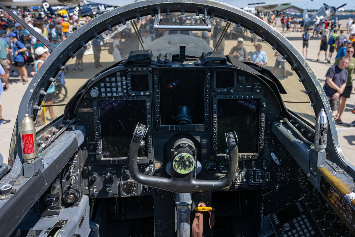 GDevorePhotos's tweet image. The cockpit of a U-2 Dragon Lady is displayed here as it sits on the ramp at the 2025 EAA AirVenture. The U-2 was on display during the event.