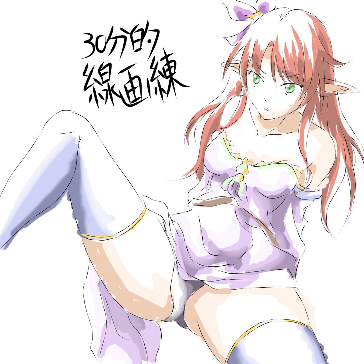 sematakec's tweet image. 朝のおつとめ。
30分線画練(76)。
今回は描き方を変えて、普段陰として塗る部分から始めて、明るい所は塗らないようにした。
#タケcアナデジ画探究
#イラスト
#練習
