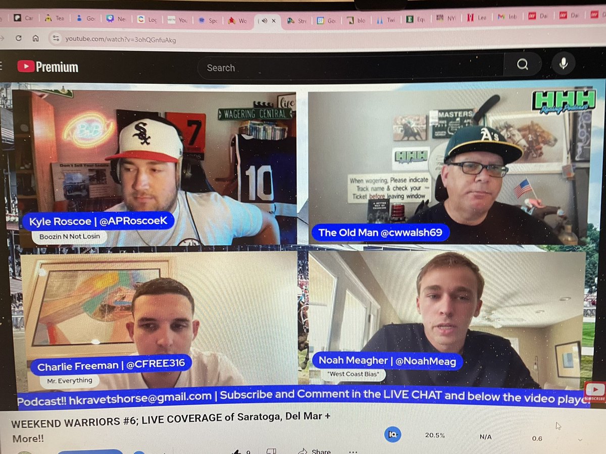 hhhracingpod's tweet image. Join a great crew of handicappers for some LIVE RACING on @YouTube right now!! @FanDuel_Racing @TheNYRA