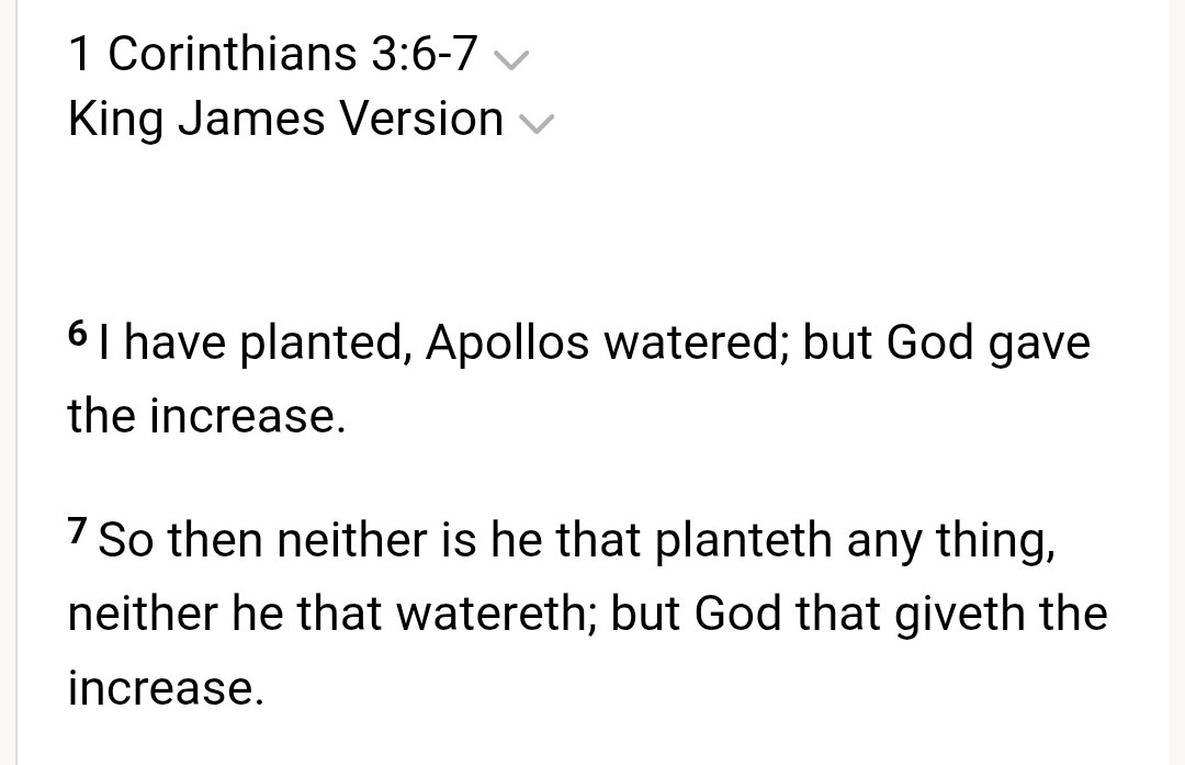 Planted, watered but all increase is of God.