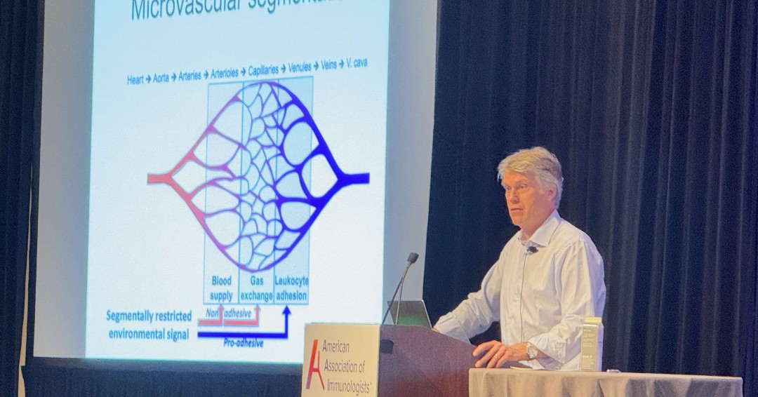 ImmunologyAAI's tweet image. AAI President Ulrich H. von Andrian (Harvard Medical School, Ragon Institute, &amp;amp; MIT) opened the 2025 AAI Advanced Course in Immunology with &quot;Anatomy of the Immune Response,&quot; highlighting a unique challenge: unlike other organs, the immune system lacks a defined anatomic location.