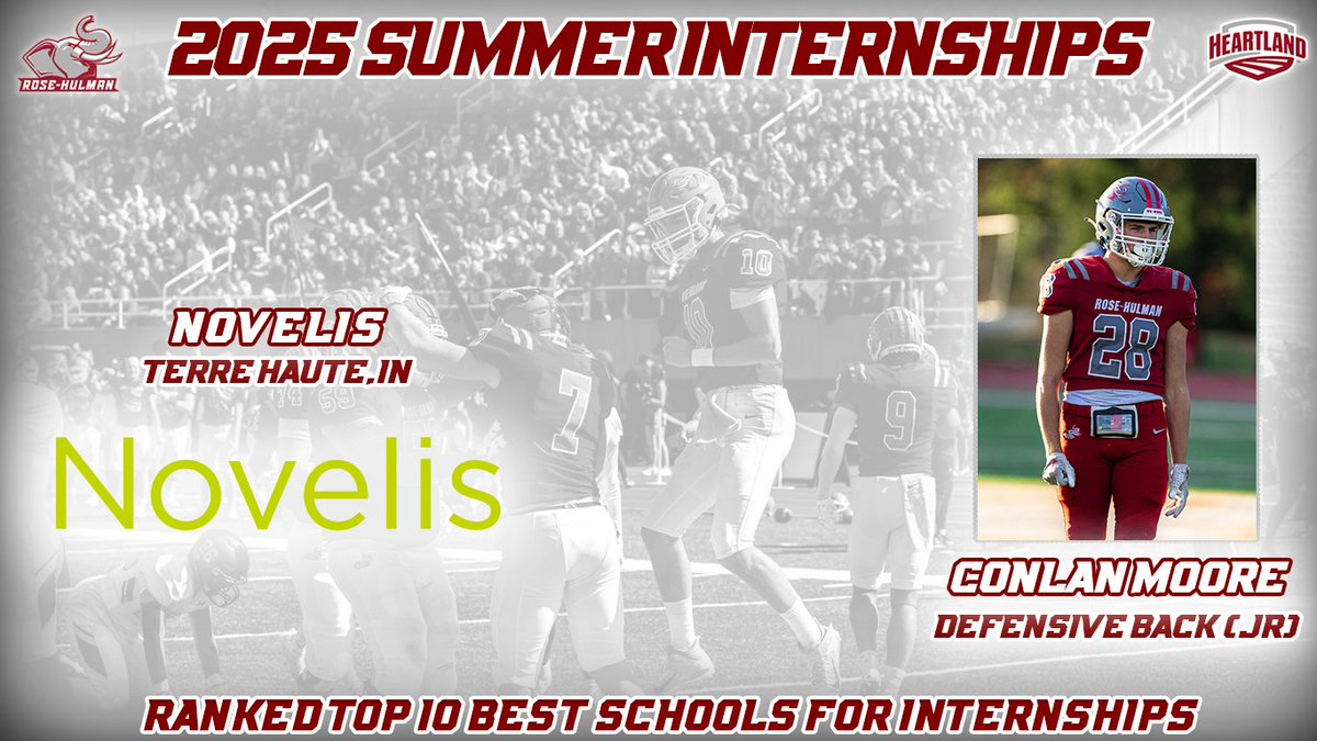Rose-Hulman Football (@rosehulmanfb) on Twitter photo <a href="/JoeyAlexion22/">Joey Alexion</a> <a href="/Antonio_Barnes_/">Antonio Barnes</a> <a href="/brock_behrend/">Brock Behrend</a> <a href="/DaseHayden/">Hayden Dase</a> <a href="/Wbell2254/">Wyatt Bell</a> <a href="/Jacob_Dewitt18/">Jacob DeWitt</a> <a href="/Ahastings1765/">Austin Hastings</a> <a href="/GrosGavin/">Gavin Gros</a> <a href="/bkeat11/">Braden Keating</a> <a href="/Marshallkoch21/">Marshallkoch_21</a> Next up for the Fightin' Engineers is Conlan Moore, Junior Defensive Back from Indiana. Conlan is studying Mechanical Engineering and interning with Novelis in Terre Haute, IN. #WeWork <a href="/JoeyAlexion22/">Joey Alexion</a> <a href="/Antonio_Barnes_/">Antonio Barnes</a> <a href="/brock_behrend/">Brock Behrend</a> <a href="/DaseHayden/">Hayden Dase</a> <a href="/Wbell2254/">Wyatt Bell</a> <a href="/Jacob_Dewitt18/">Jacob DeWitt</a> <a href="/Ahastings1765/">Austin Hastings</a> <a href="/GrosGavin/">Gavin Gros</a> <a href="/bkeat11/">Braden Keating</a> <a href="/Marshallkoch21/">Marshallkoch_21</a> Next up for the Fightin' Engineers is Conlan Moore, Junior Defensive Back from Indiana. Conlan is studying Mechanical Engineering and interning with Novelis in Terre Haute, IN. #WeWork