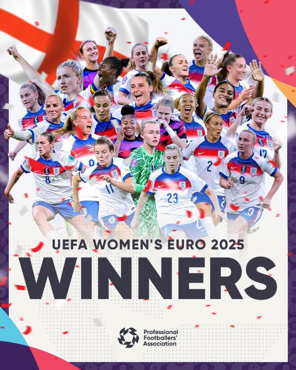 AsliMohammed101's tweet image. Congratulations @Lionesses
So proud of you all!
What a team!
Well done #ENG #Lionesses
An emotional time watching & massive achievement for you all AGAIN
It means so much to #womansfootball resilience and passion
Congratulations England
🏴 ⚽️