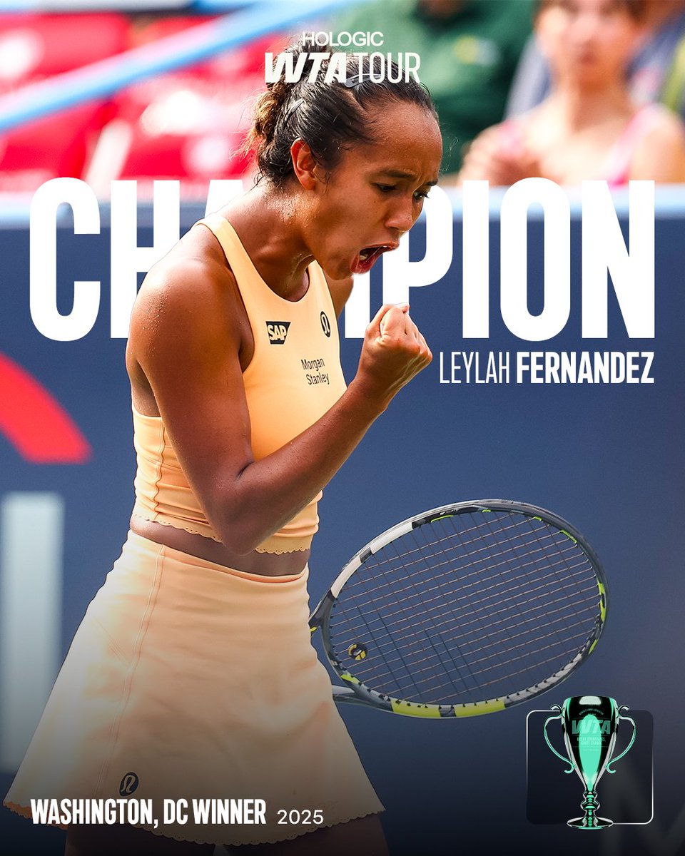 QUEEN OF THE CAPITAL 🏆👸

Leylah Fernandez wins the biggest title of her career, defeating Kalinskaya 6-1, 6-2.

 #MubadalaCitiDCOpen